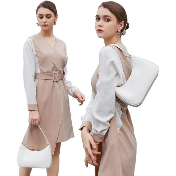 Women Brown Imported Polyester Pu Leather Zipper Closure Cute Mini Tote Handbag - Picture 8 of 8